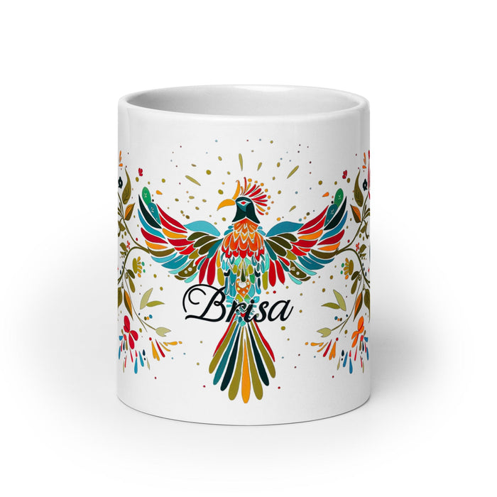 Brisa Exclusive Name Art Piece Home Office Work Coffee Mug Mexican Spanish Pride Gift Cup One-Of-A-Kind Calligraphy White Glossy Mug | B28 Mexicada