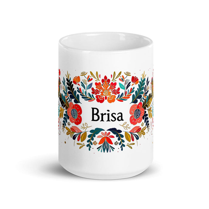 Brisa Exclusive Name Art Piece Home Office Work Coffee Mug Mexican Spanish Pride Gift Cup One-Of-A-Kind Calligraphy White Glossy Mug | B29 Mexicada