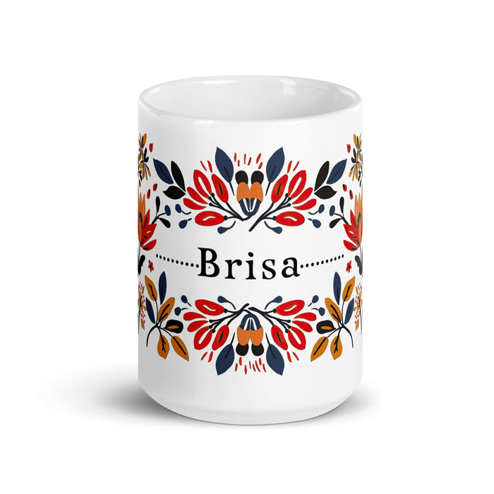 Brisa Exclusive Name Art Piece Home Office Work Coffee Mug Mexican Spanish Pride Gift Cup One-Of-A-Kind Calligraphy White Glossy Mug | B3 Mexicada