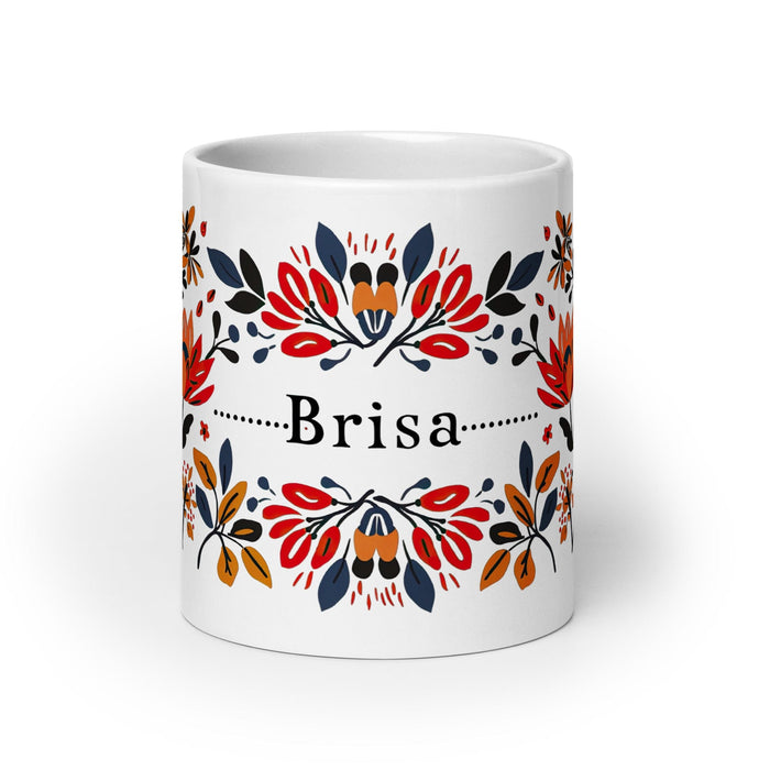 Brisa Exclusive Name Art Piece Home Office Work Coffee Mug Mexican Spanish Pride Gift Cup One-Of-A-Kind Calligraphy White Glossy Mug | B3 Mexicada