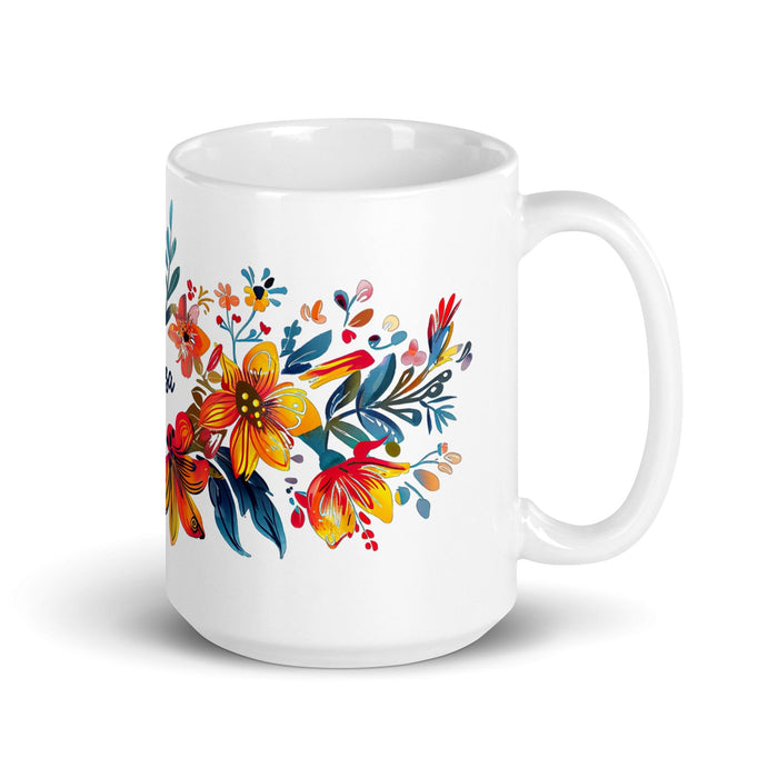 Brisa Exclusive Name Art Piece Home Office Work Coffee Mug Mexican Spanish Pride Gift Cup One-Of-A-Kind Calligraphy White Glossy Mug | B30 Mexicada 15 oz