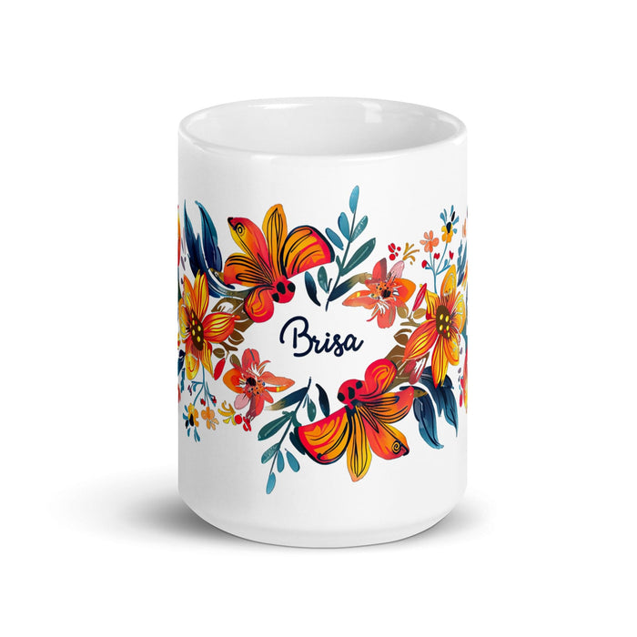 Brisa Exclusive Name Art Piece Home Office Work Coffee Mug Mexican Spanish Pride Gift Cup One-Of-A-Kind Calligraphy White Glossy Mug | B30 Mexicada