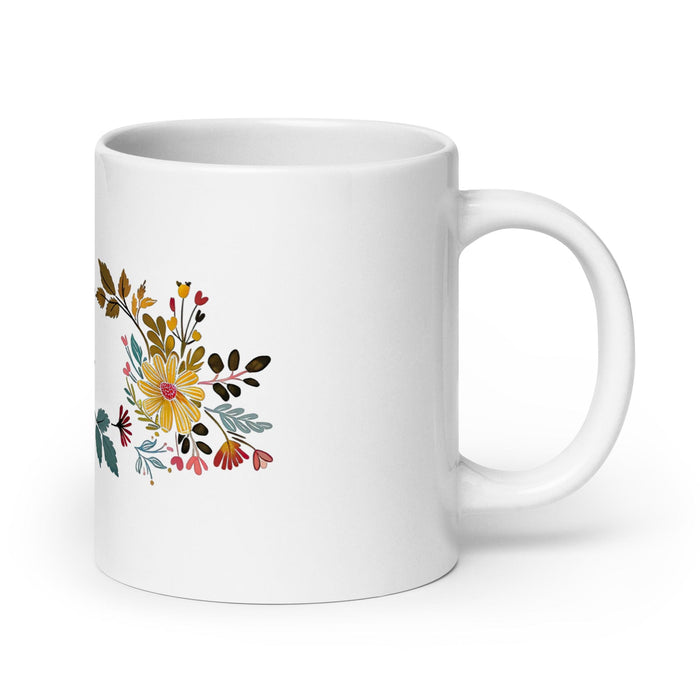 Brisa Exclusive Name Art Piece Home Office Work Coffee Mug Mexican Spanish Pride Gift Cup One-Of-A-Kind Calligraphy White Glossy Mug | B4 Mexicada 20 oz