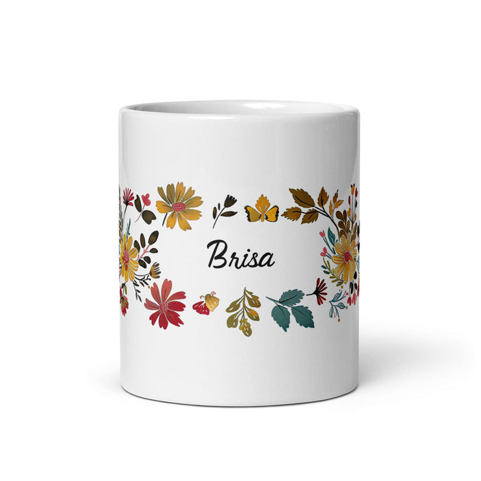 Brisa Exclusive Name Art Piece Home Office Work Coffee Mug Mexican Spanish Pride Gift Cup One-Of-A-Kind Calligraphy White Glossy Mug | B4 Mexicada