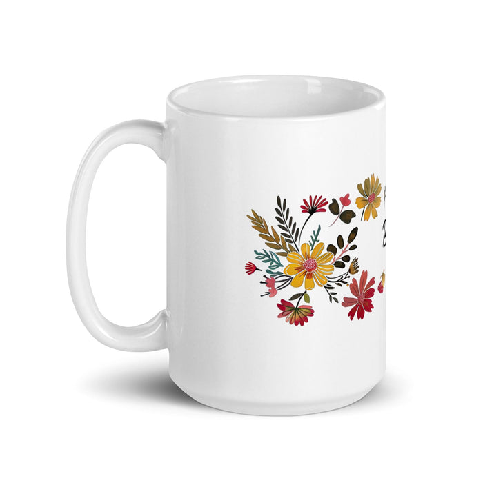 Brisa Exclusive Name Art Piece Home Office Work Coffee Mug Mexican Spanish Pride Gift Cup One-Of-A-Kind Calligraphy White Glossy Mug | B4 Mexicada