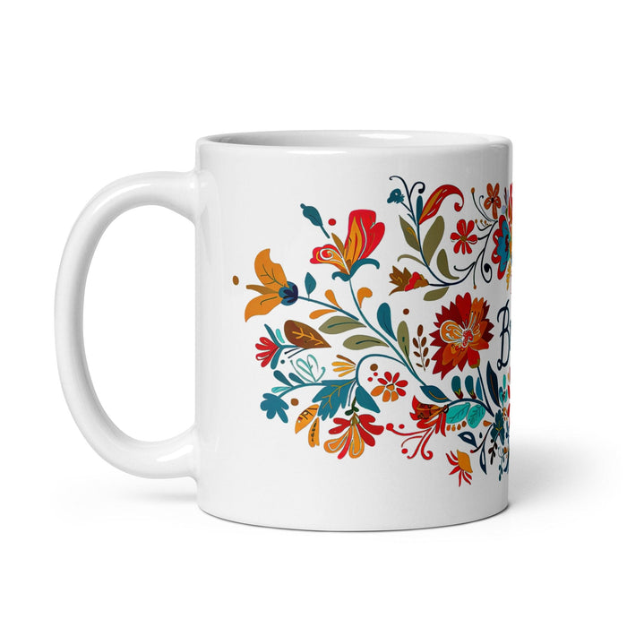 Brisa Exclusive Name Art Piece Home Office Work Coffee Mug Mexican Spanish Pride Gift Cup One-Of-A-Kind Calligraphy White Glossy Mug | B5 Mexicada