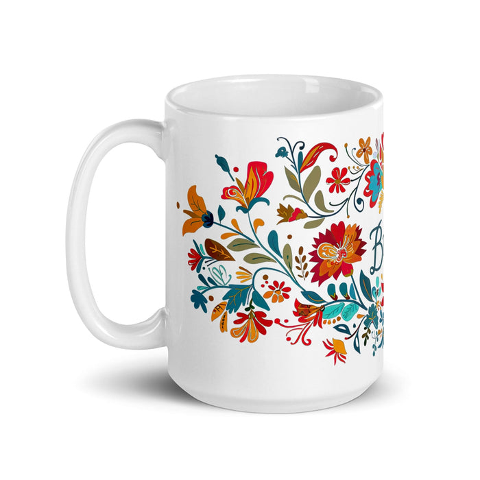 Brisa Exclusive Name Art Piece Home Office Work Coffee Mug Mexican Spanish Pride Gift Cup One-Of-A-Kind Calligraphy White Glossy Mug | B5 Mexicada