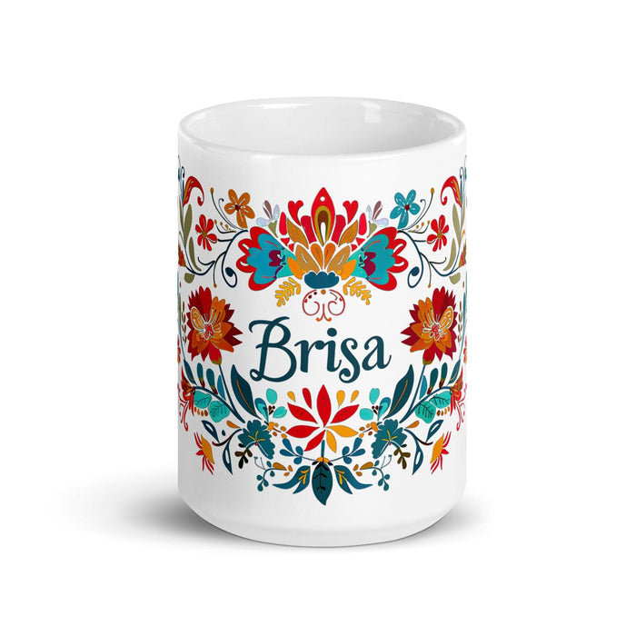 Brisa Exclusive Name Art Piece Home Office Work Coffee Mug Mexican Spanish Pride Gift Cup One-Of-A-Kind Calligraphy White Glossy Mug | B5 Mexicada