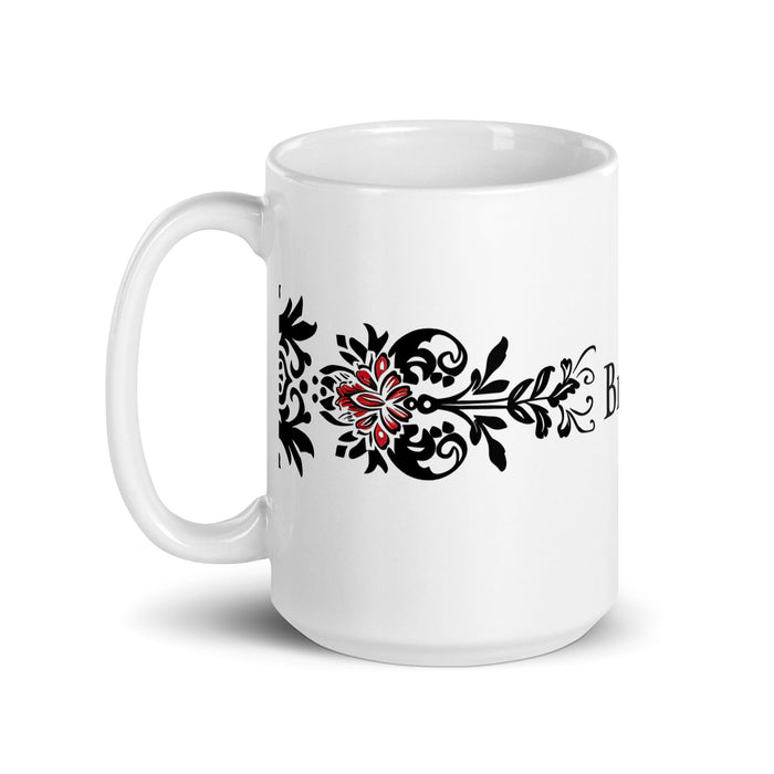 Brisa Exclusive Name Art Piece Home Office Work Coffee Mug Mexican Spanish Pride Gift Cup One-Of-A-Kind Calligraphy White Glossy Mug | B6 Mexicada