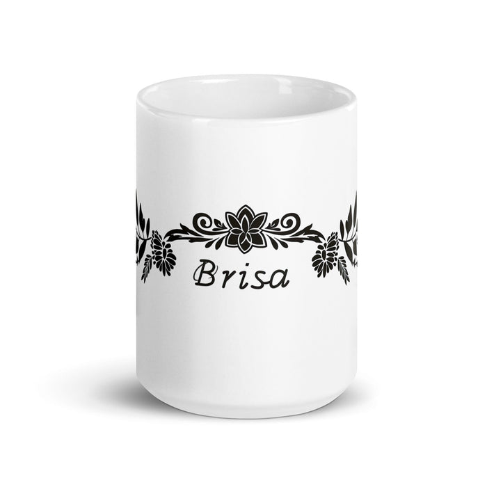 Brisa Exclusive Name Art Piece Home Office Work Coffee Mug Mexican Spanish Pride Gift Cup One-Of-A-Kind Calligraphy White Glossy Mug | B7 Mexicada