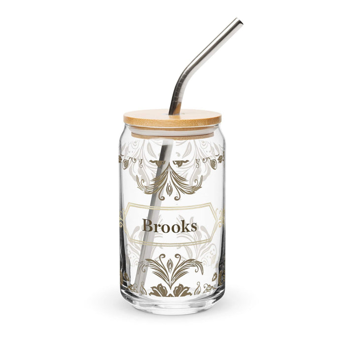 Brooks Exclusive Name Art Piece Can-Shaped Glass Home Office Work Mexican Spanish Pride Gift Cup One-Of-A-Kind Calligraphy Glass | B16 Mexicada 16 oz With Lid & Straw