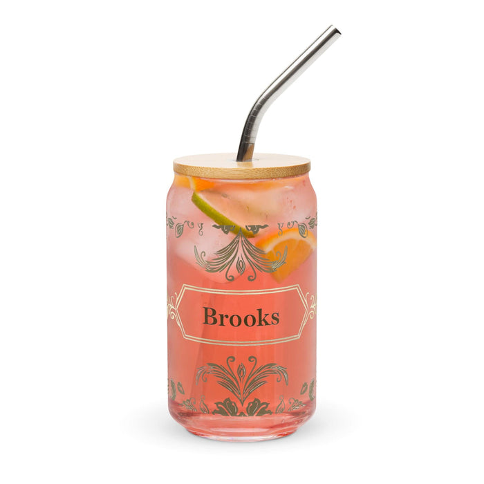 Brooks Exclusive Name Art Piece Can-Shaped Glass Home Office Work Mexican Spanish Pride Gift Cup One-Of-A-Kind Calligraphy Glass | B16 Mexicada