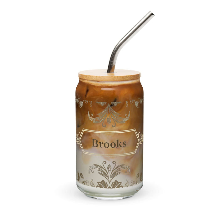 Brooks Exclusive Name Art Piece Can-Shaped Glass Home Office Work Mexican Spanish Pride Gift Cup One-Of-A-Kind Calligraphy Glass | B16 Mexicada