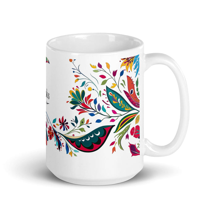 Brooks Exclusive Name Art Piece Home Office Work Coffee Mug Mexican Spanish Pride Gift Cup One-Of-A-Kind Calligraphy White Glossy Mug | B13 Mexicada 15 oz