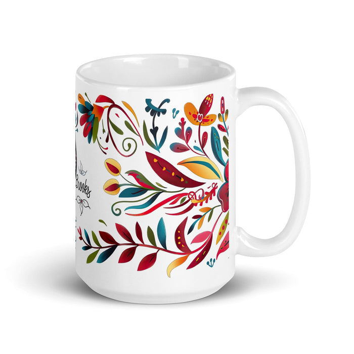 Brooks Exclusive Name Art Piece Home Office Work Coffee Mug Mexican Spanish Pride Gift Cup One-Of-A-Kind Calligraphy White Glossy Mug | B14 Mexicada 15 oz