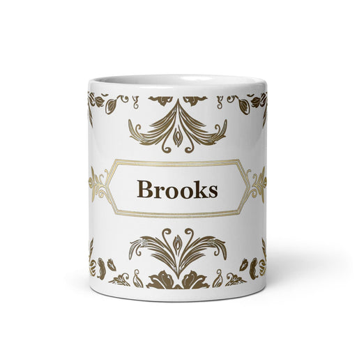 Brooks Exclusive Name Art Piece Home Office Work Coffee Mug Mexican Spanish Pride Gift Cup One-Of-A-Kind Calligraphy White Glossy Mug | B16 Mexicada