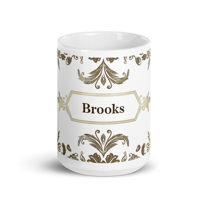 Brooks Exclusive Name Art Piece Home Office Work Coffee Mug Mexican Spanish Pride Gift Cup One-Of-A-Kind Calligraphy White Glossy Mug | B16 Mexicada