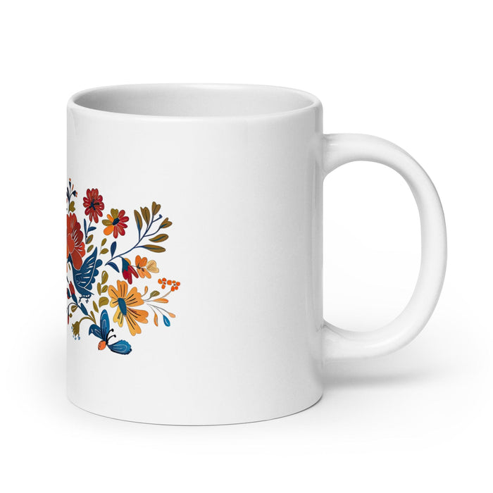 Brooks Exclusive Name Art Piece Home Office Work Coffee Mug Mexican Spanish Pride Gift Cup One-Of-A-Kind Calligraphy White Glossy Mug | B2 Mexicada 20 oz