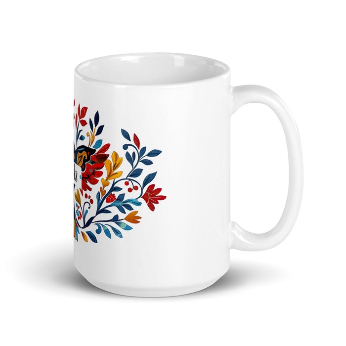 Brooks Exclusive Name Art Piece Home Office Work Coffee Mug Mexican Spanish Pride Gift Cup One-Of-A-Kind Calligraphy White Glossy Mug | B21 Mexicada 15 oz