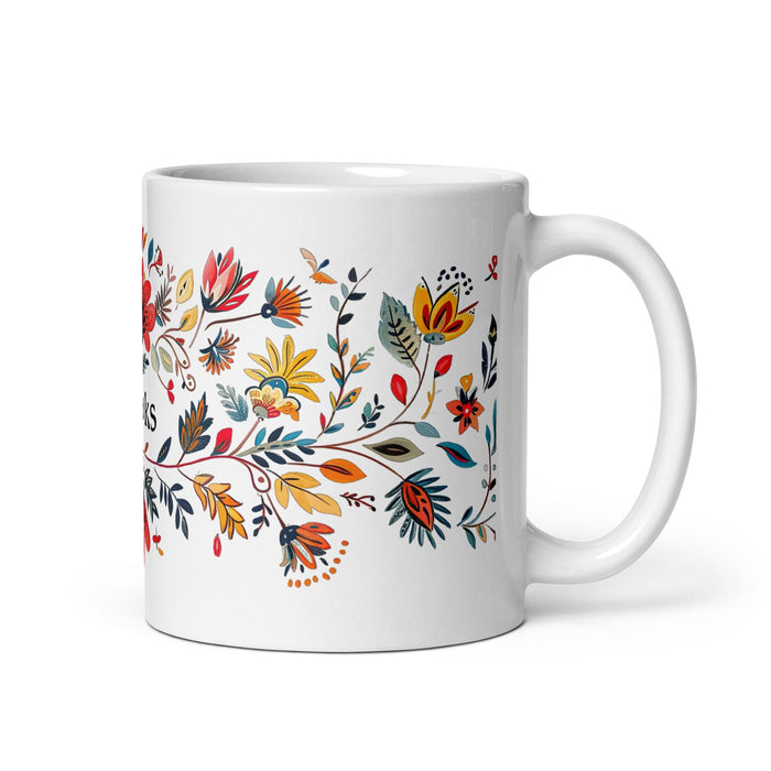 Brooks Exclusive Name Art Piece Home Office Work Coffee Mug Mexican Spanish Pride Gift Cup One-Of-A-Kind Calligraphy White Glossy Mug | B22 Mexicada 11 oz