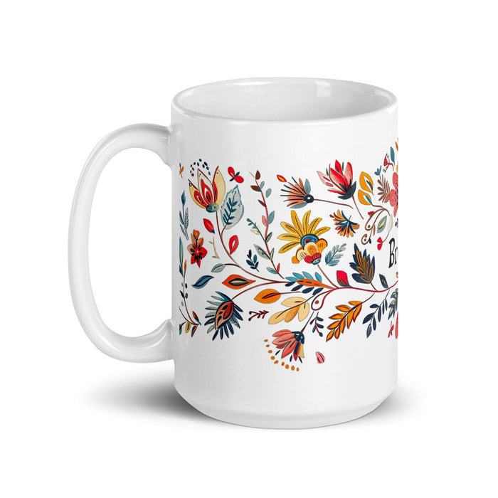 Brooks Exclusive Name Art Piece Home Office Work Coffee Mug Mexican Spanish Pride Gift Cup One-Of-A-Kind Calligraphy White Glossy Mug | B22 Mexicada