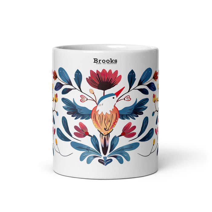 Brooks Exclusive Name Art Piece Home Office Work Coffee Mug Mexican Spanish Pride Gift Cup One-Of-A-Kind Calligraphy White Glossy Mug | B8 Mexicada