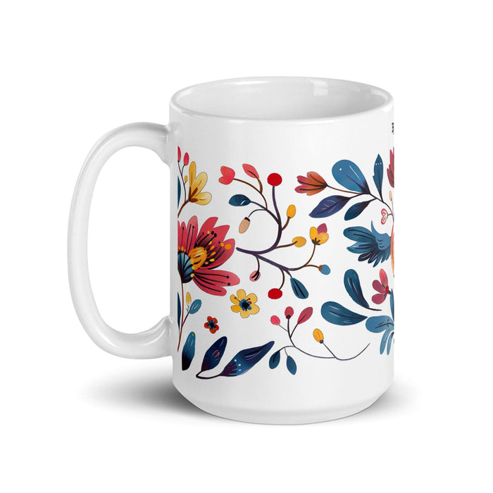 Brooks Exclusive Name Art Piece Home Office Work Coffee Mug Mexican Spanish Pride Gift Cup One-Of-A-Kind Calligraphy White Glossy Mug | B8 Mexicada