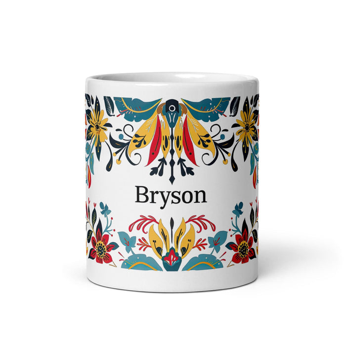 Bryson Exclusive Name Art Piece Home Office Work Coffee Mug Mexican Spanish Pride Gift Cup One-Of-A-Kind Calligraphy White Glossy Mug | B1 Mexicada