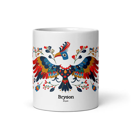 Bryson Exclusive Name Art Piece Home Office Work Coffee Mug Mexican Spanish Pride Gift Cup One-Of-A-Kind Calligraphy White Glossy Mug | B2 Mexicada