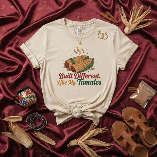 Built Different, Like My Tamales T-Shirt | Funny Mexican Food Tee | Tamale Lover Gift | Unisex Latinx Culture Apparel | Aesthetic Foodie Shirt Mexicada
