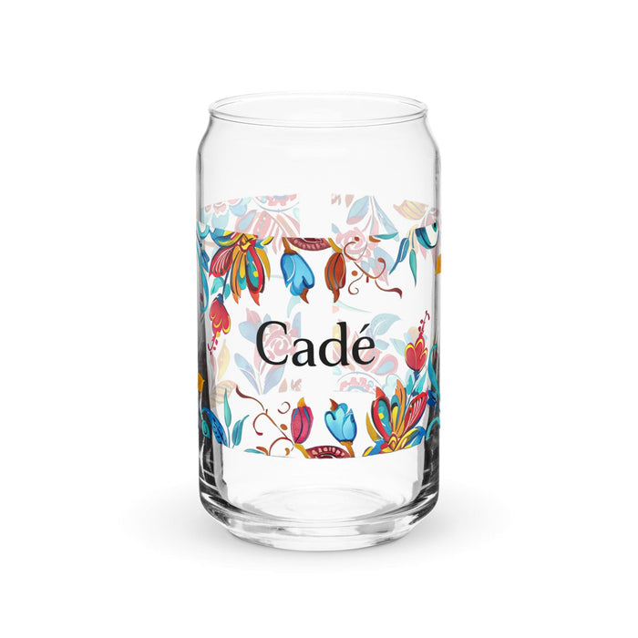 Cade Exclusive Name Art Piece Can-Shaped Glass Home Office Work Mexican Spanish Pride Gift Cup One-Of-A-Kind Calligraphy Glass | C10 Mexicada 16 oz