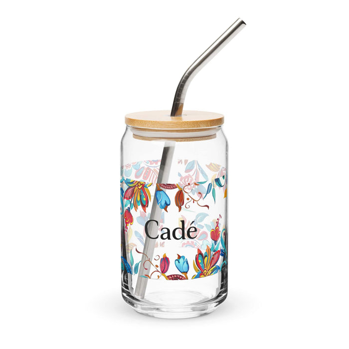 Cade Exclusive Name Art Piece Can-Shaped Glass Home Office Work Mexican Spanish Pride Gift Cup One-Of-A-Kind Calligraphy Glass | C10 Mexicada 16 oz With Lid & Straw