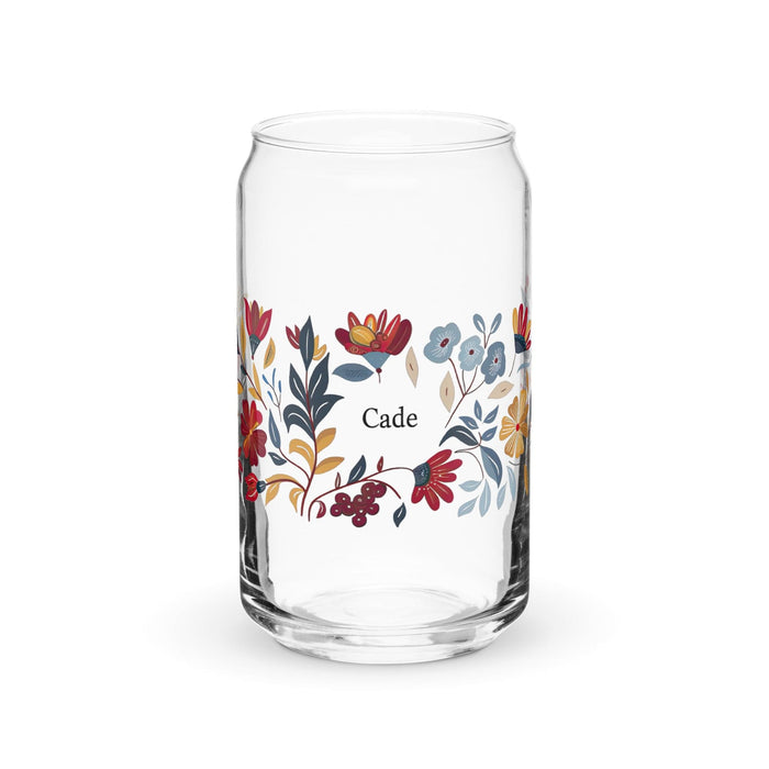 Cade Exclusive Name Art Piece Can-Shaped Glass Home Office Work Mexican Spanish Pride Gift Cup One-Of-A-Kind Calligraphy Glass | C11 Mexicada 16 oz (No Lid No Straw)