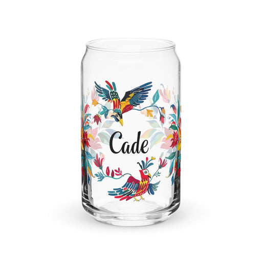 Cade Exclusive Name Art Piece Can-Shaped Glass Home Office Work Mexican Spanish Pride Gift Cup One-Of-A-Kind Calligraphy Glass | C12 Mexicada 16 oz (No Lid No Straw)