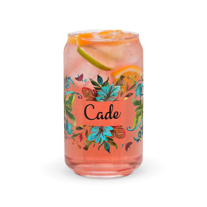 Cade Exclusive Name Art Piece Can-Shaped Glass Home Office Work Mexican Spanish Pride Gift Cup One-Of-A-Kind Calligraphy Glass | C13 Mexicada