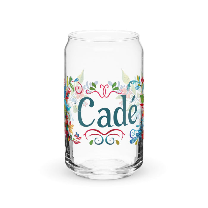 Cade Exclusive Name Art Piece Can-Shaped Glass Home Office Work Mexican Spanish Pride Gift Cup One-Of-A-Kind Calligraphy Glass | C15 Mexicada 16 oz (No Lid No Straw)