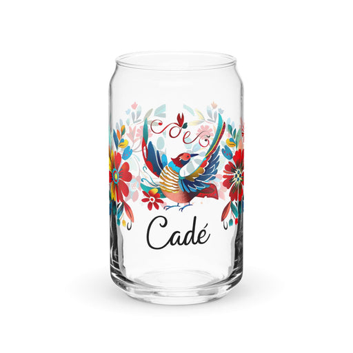 Cade Exclusive Name Art Piece Can-Shaped Glass Home Office Work Mexican Spanish Pride Gift Cup One-Of-A-Kind Calligraphy Glass | C16 Mexicada 16 oz