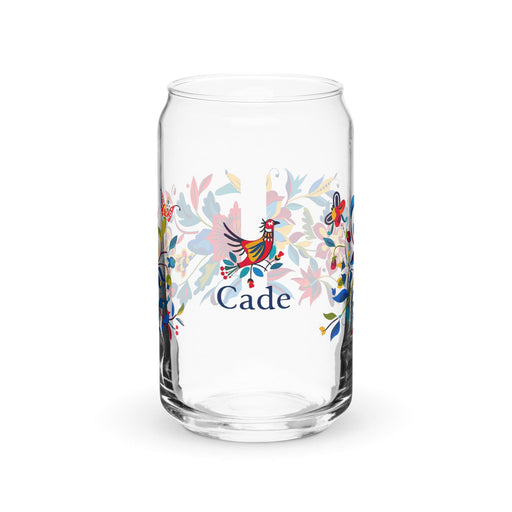 Cade Exclusive Name Art Piece Can-Shaped Glass Home Office Work Mexican Spanish Pride Gift Cup One-Of-A-Kind Calligraphy Glass | C17 Mexicada 16 oz