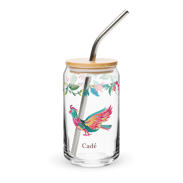 Cade Exclusive Name Art Piece Can-Shaped Glass Home Office Work Mexican Spanish Pride Gift Cup One-Of-A-Kind Calligraphy Glass | C18 Mexicada 16 oz With Lid & Straw