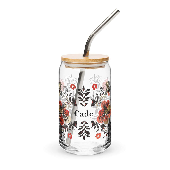 Cade Exclusive Name Art Piece Can-Shaped Glass Home Office Work Mexican Spanish Pride Gift Cup One-Of-A-Kind Calligraphy Glass | C20 Mexicada 16 oz With Lid & Straw