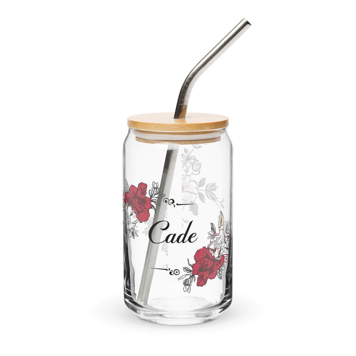 Cade Exclusive Name Art Piece Can-Shaped Glass Home Office Work Mexican Spanish Pride Gift Cup One-Of-A-Kind Calligraphy Glass | C21 Mexicada 16 oz With Lid & Straw