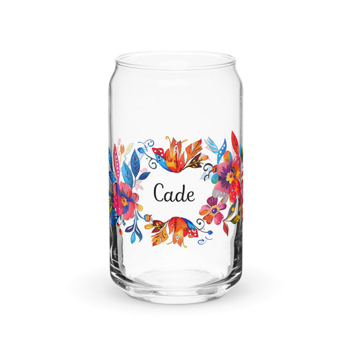 Cade Exclusive Name Art Piece Can-Shaped Glass Home Office Work Mexican Spanish Pride Gift Cup One-Of-A-Kind Calligraphy Glass | C22 Mexicada 16 oz (No Lid No Straw)