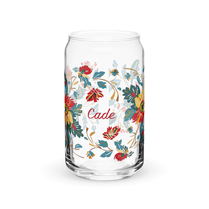 Cade Exclusive Name Art Piece Can-Shaped Glass Home Office Work Mexican Spanish Pride Gift Cup One-Of-A-Kind Calligraphy Glass | C23 Mexicada 16 oz (No Lid No Straw)