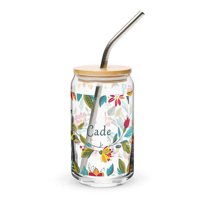 Cade Exclusive Name Art Piece Can-Shaped Glass Home Office Work Mexican Spanish Pride Gift Cup One-Of-A-Kind Calligraphy Glass | C24 Mexicada 16 oz With Lid & Straw