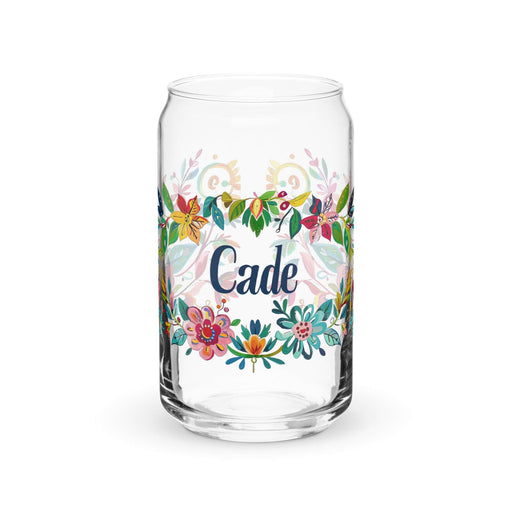 Cade Exclusive Name Art Piece Can-Shaped Glass Home Office Work Mexican Spanish Pride Gift Cup One-Of-A-Kind Calligraphy Glass | C26 Mexicada 16 oz