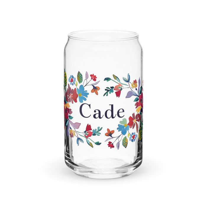 Cade Exclusive Name Art Piece Can-Shaped Glass Home Office Work Mexican Spanish Pride Gift Cup One-Of-A-Kind Calligraphy Glass | C27 Mexicada 16 oz