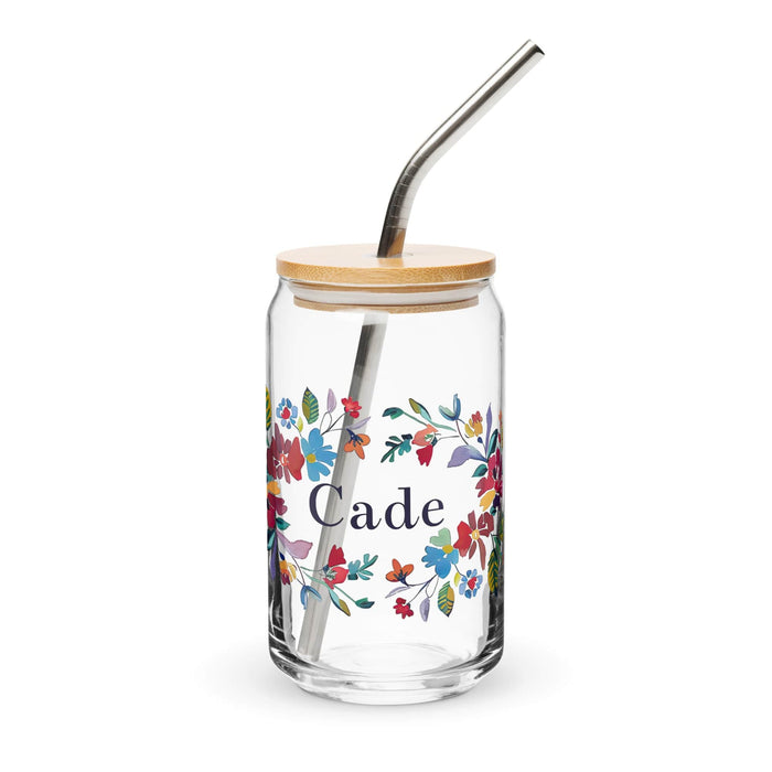 Cade Exclusive Name Art Piece Can-Shaped Glass Home Office Work Mexican Spanish Pride Gift Cup One-Of-A-Kind Calligraphy Glass | C27 Mexicada 16 oz With Lid & Straw