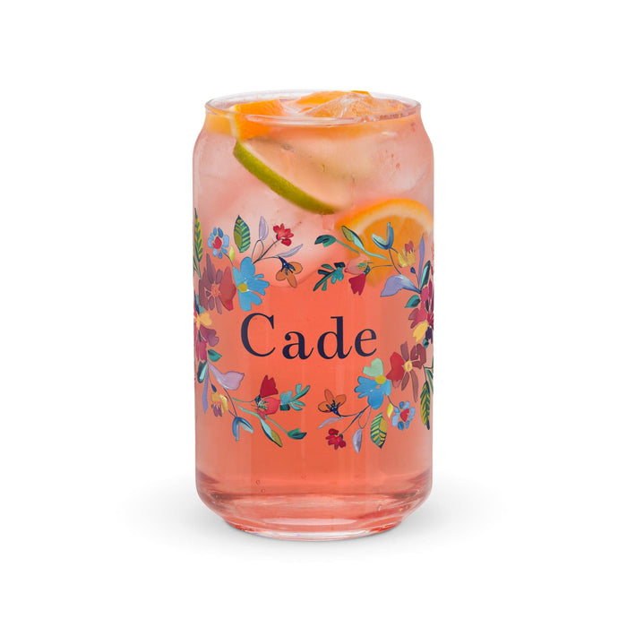 Cade Exclusive Name Art Piece Can-Shaped Glass Home Office Work Mexican Spanish Pride Gift Cup One-Of-A-Kind Calligraphy Glass | C27 Mexicada