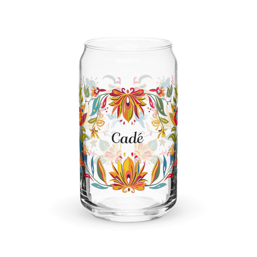 Cade Exclusive Name Art Piece Can-Shaped Glass Home Office Work Mexican Spanish Pride Gift Cup One-Of-A-Kind Calligraphy Glass | C28 Mexicada 16 oz