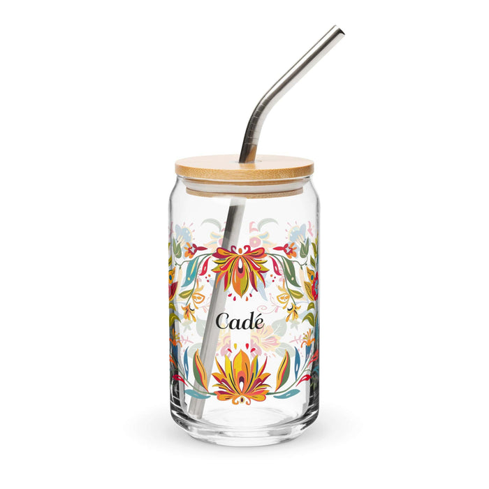 Cade Exclusive Name Art Piece Can-Shaped Glass Home Office Work Mexican Spanish Pride Gift Cup One-Of-A-Kind Calligraphy Glass | C28 Mexicada 16 oz With Lid & Straw